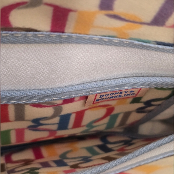 Dooney and Bourke White Large Multicolor Monogram Small 90's Limited Edition Rar - Picture 5 of 5